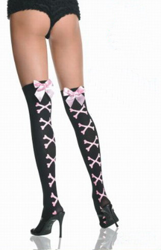 Opaque Crossbones Thigh Highs Stocking